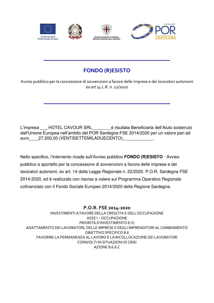 Fondo (R)esisto - Hotel Cavour